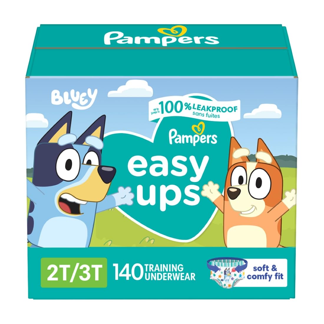 Pampers Easy Ups Training Pants Pull On Disposable Diapers for Boys, Size 4 (2T-3T), 140 Count, ONE Month Supply