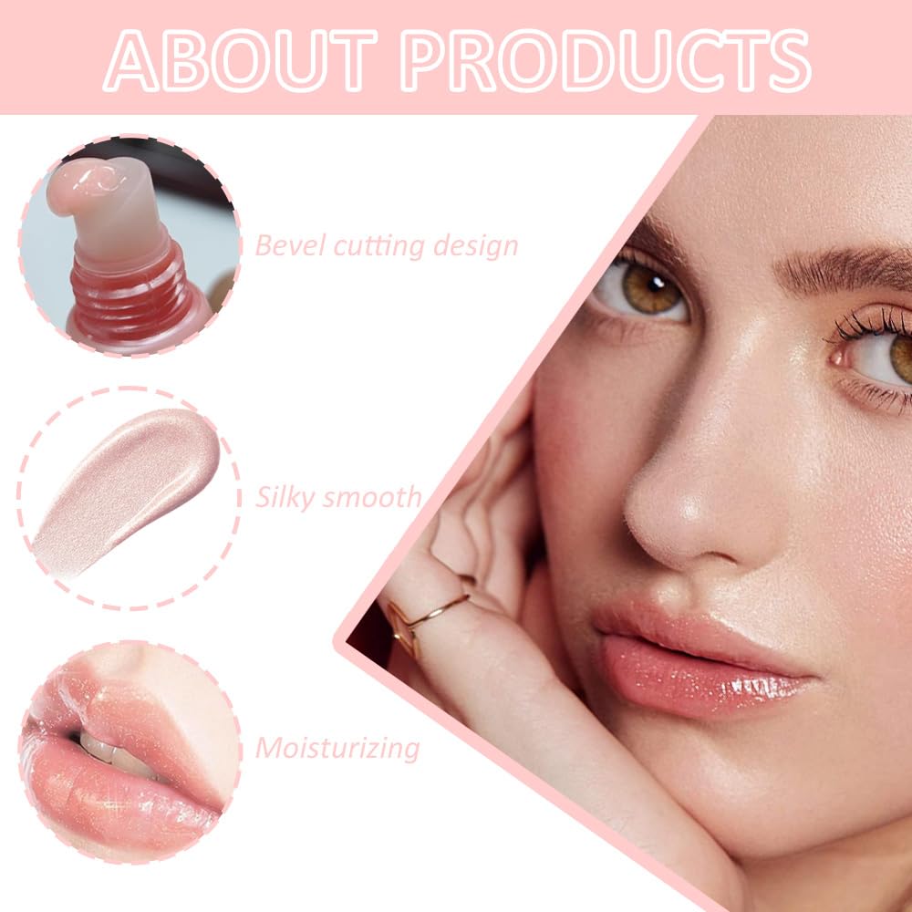 Aaiffey 2Pcs Tinted Lip Balm Set,Long-Lasting Moisturizing Lip Butter Balm for Dry Lips Care,Non-Sticky Lip Gloss Naturium Lip Balm for Soothes Softens Lip Repair(#01+#03)
