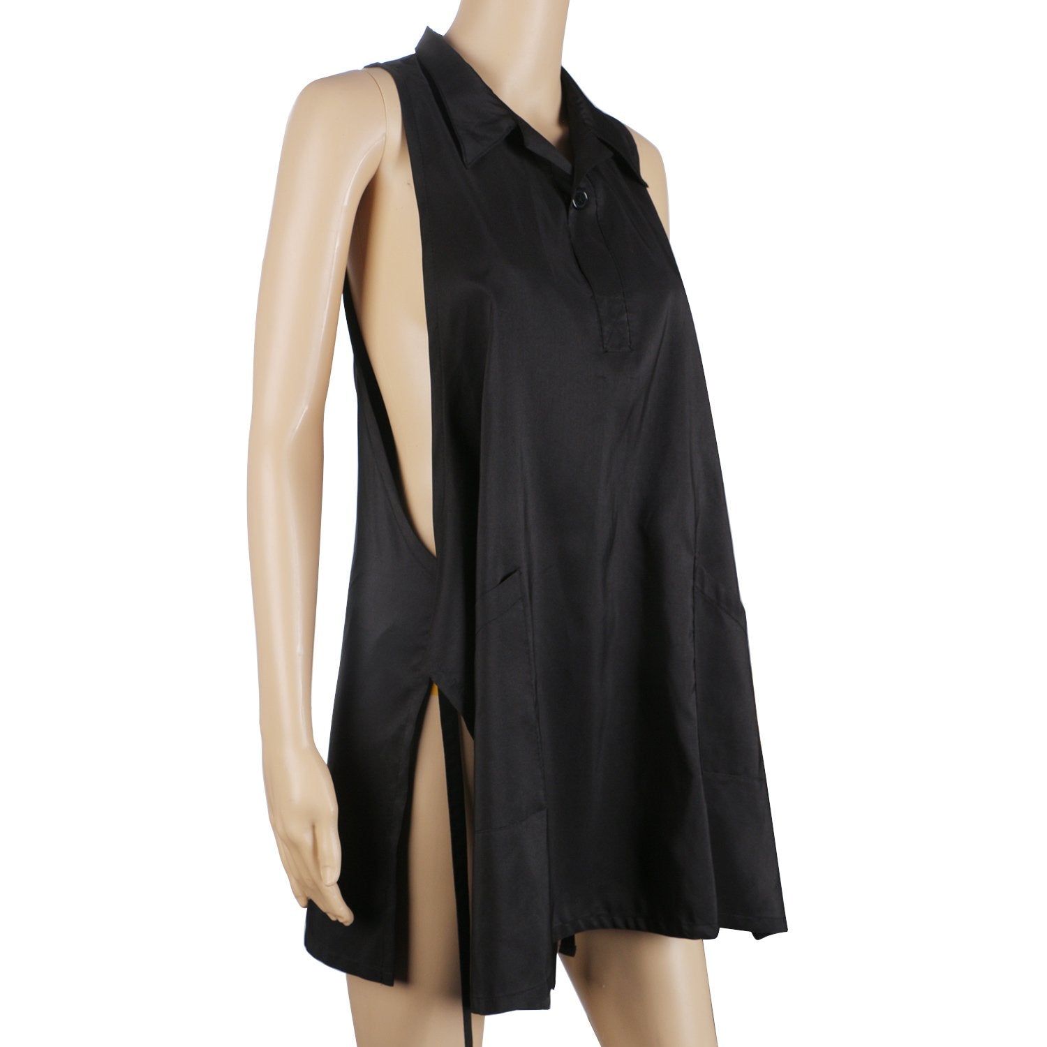 Hair Stylist Vest, Segbeauty 31.5in 80cm Barber Vest for Women, Hairdresser Smock Stylist Vest with 2 Pocket, Cosmetology Salon Apron Pet Groomer Gown, Sleeveless SPA Uniforms Protective Work Clothes