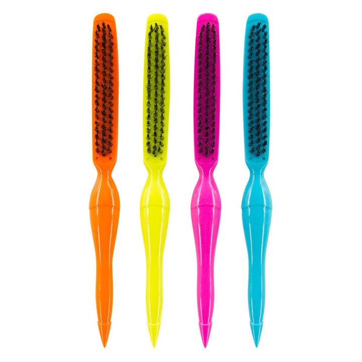 WINSUN Salon Comb Boar&Nylon Bristle Teasing Hair Brush, Three row Teasing Hair Brush for Creating Volume and Hair Care Scalp Massage for Hair Growth.Great for all Hair Types (4-pack).