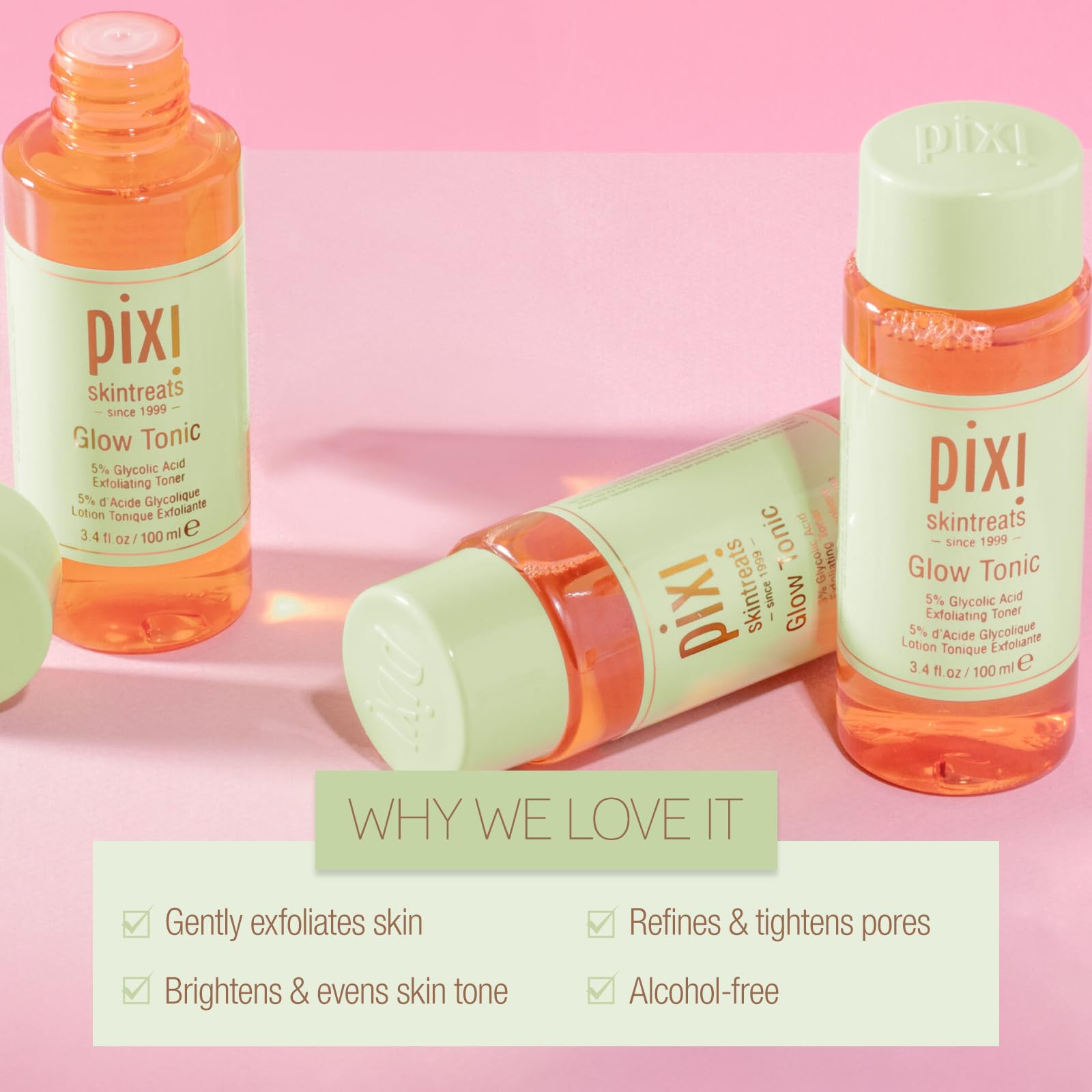 Pixi Beauty Glow Tonic With Aloe Vera And Ginseng, 250 Ml