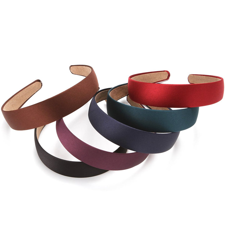 Yishenyishi 6 Hard Headbands, 1 Inch Wide Non-slip Ribbon Hairband for Women (6 PCS Deep Color)
