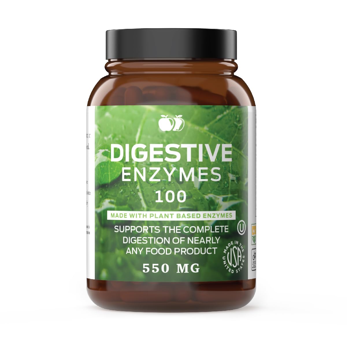 Digestive Enzymes Supplements, Natural Plant Based Superfood - 100 Capsules 600mg Probiotics Amylase Bromelain Lipase