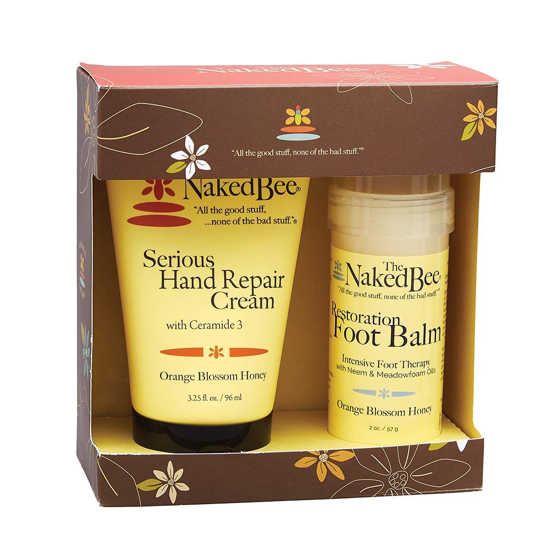 The Naked Bee Serious Restoration For Hands & Feet Gift Set, Orange Blossom Honey
