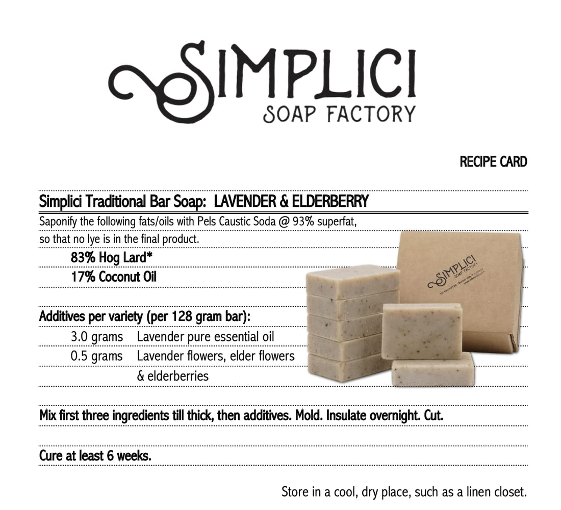 Simplici Lavender Garden Natural Soap (exfoliating + pure essential oils) 6 Bar Value Bag. Palm Free.
