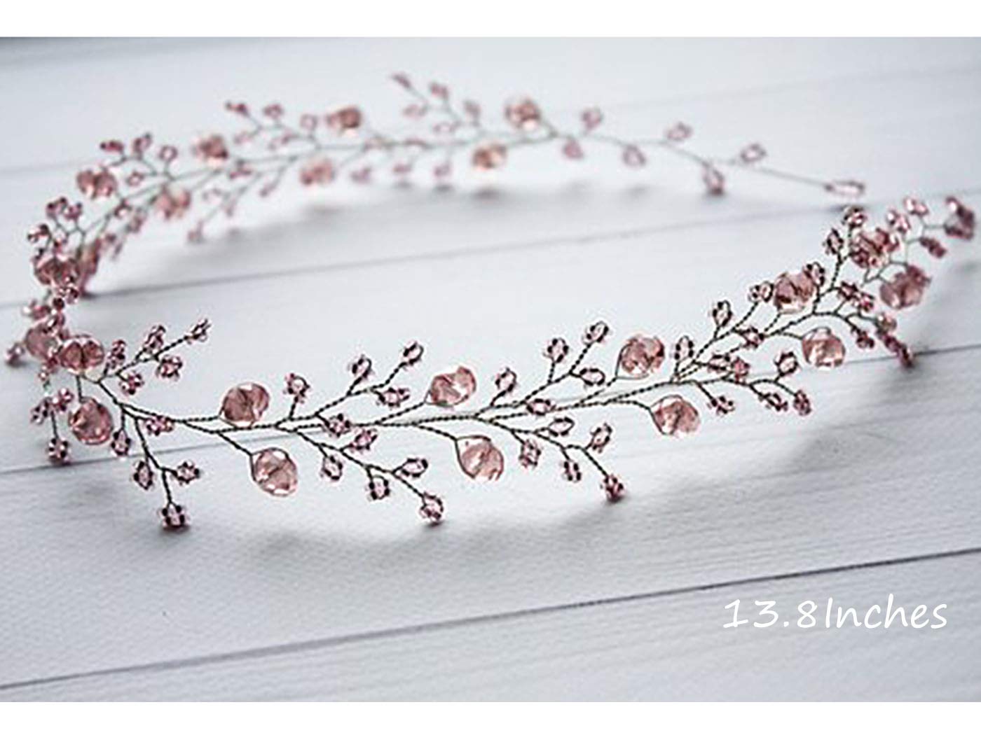 Artio Bride Wedding Hair Vine Accessory Hair Piece Beaded Bridal Headpiece for Women and Girls (Purple)