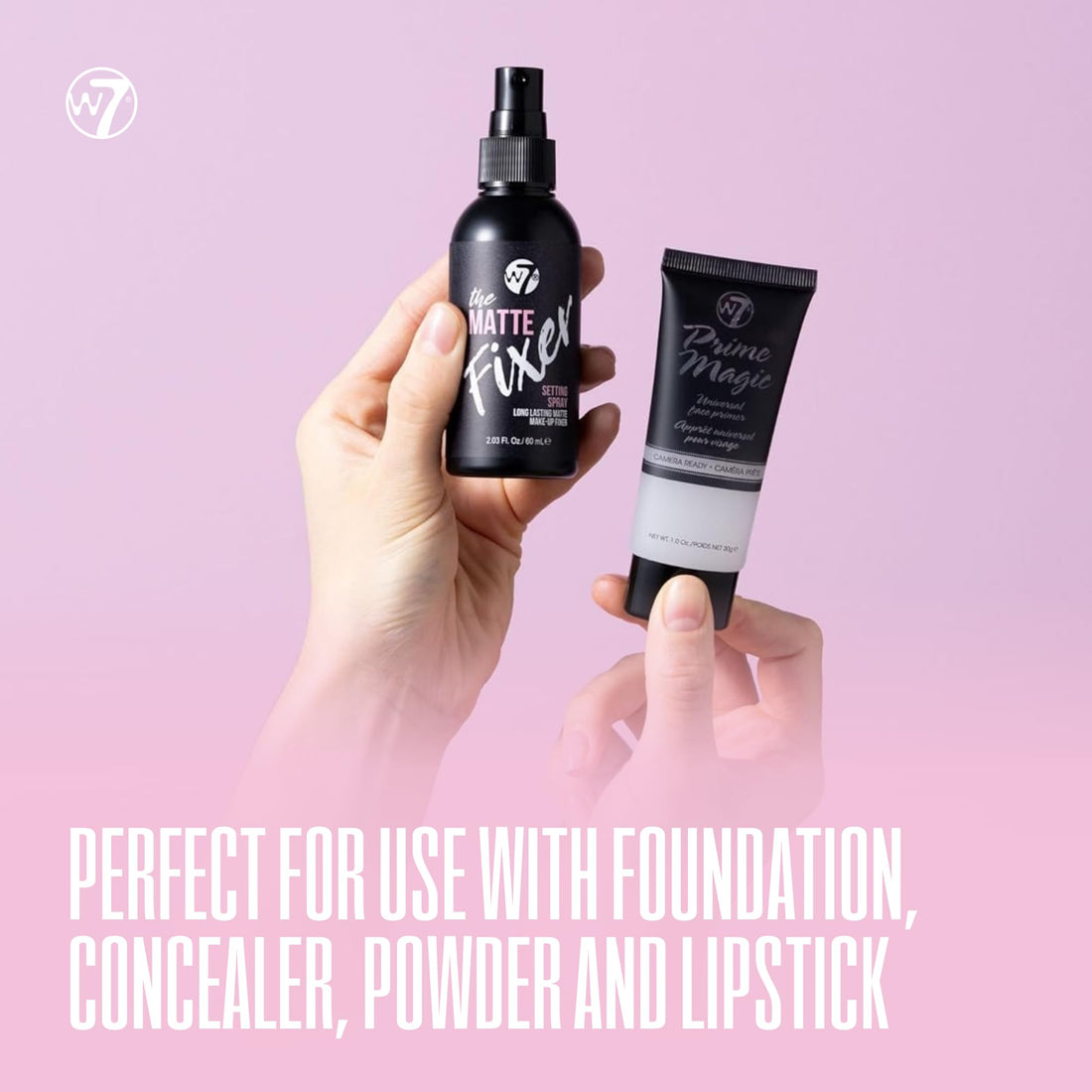 W7 The Fixer Matte Set - Setting Spray & Primer Duo - Natural, Matte Finish