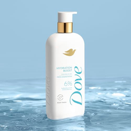 Dove Body Wash Hydration Boost Actively drenches dry skin 6% hydration serum with hyaluronic 18.5 oz