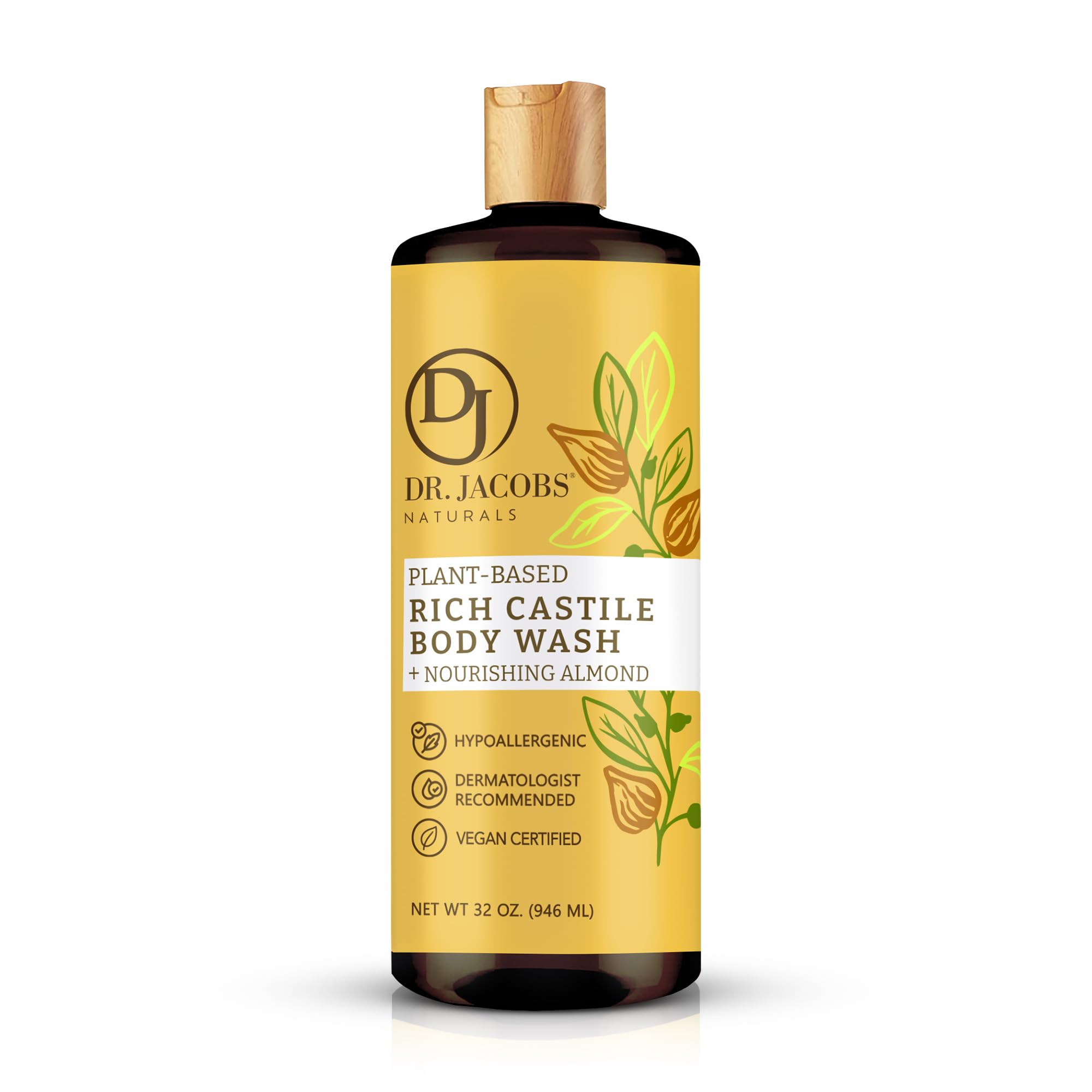DR.JACOBS NATURALS Almond Honey: Dr. Jacobs Naturals Face And Body Wash Almond Honey 32 Oz