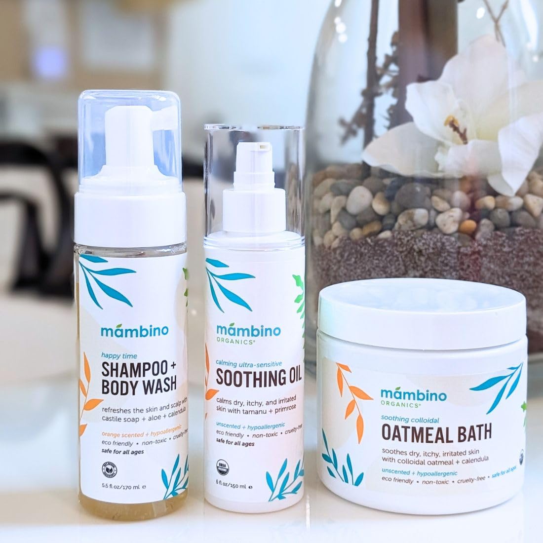 Mambino Organics Baby Kids Wash and Shampoo, Soothe Me, 5.5 Fluid Ounce