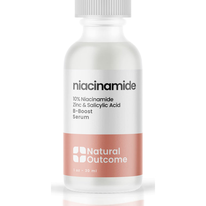 Niacinamide Serum for Face by Natural Outcome Skin Care, B-Boost Niacinamide 10% Plus Zinc 2% Salicylic Acid + Hyaluronic Acid, Acne Treatment + Pore Reducing Serum + Skin Balancing