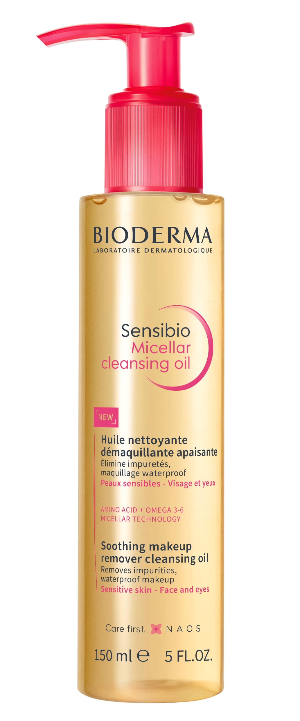 Bioderma Sensibio Micellar Cleansing Oil, 1st Ecobiological Micellar Oil Formula Cleanser That Deeply Cleanses, Soothes & Nourishes Skin with Oil-to-Milk Texture, Fragrance-Free, & GentleTo Skin
