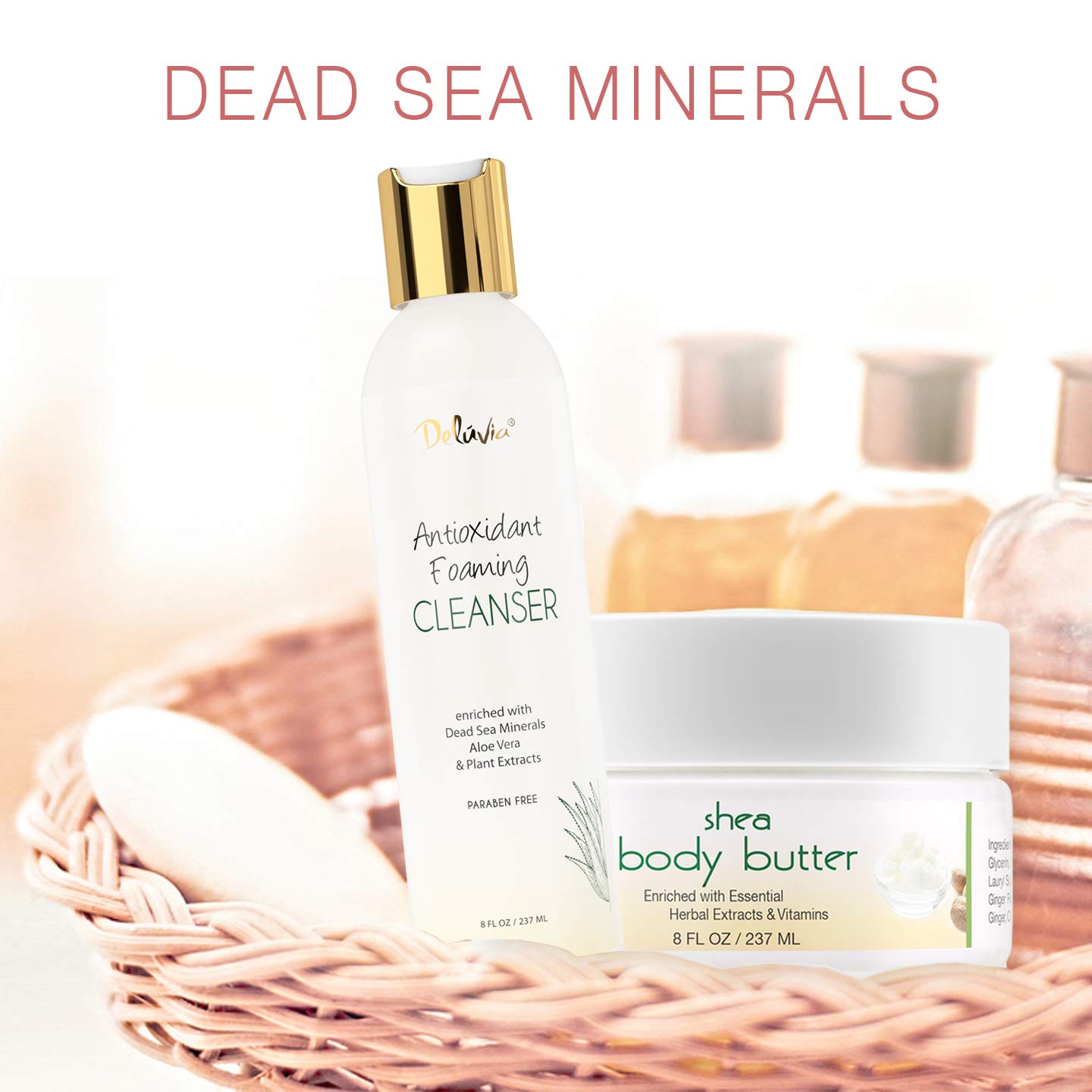 Antioxidant Gentle Foaming Facial Cleanser with Organic Aloe Vera, Dead Sea Salts and Plant Extracts. Hydrating Daily Cleansing for Men and Women