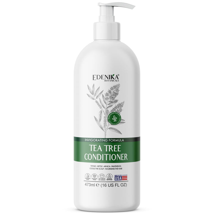 EDENIKA BOTANICALS Tea Tree Conditioner with Thyme, Nettle & Arnica, 16 fl oz, Invigorating & Nourishing Formula, Vegan, Sulfate-Free, Paraben-Free, for All Hair Types