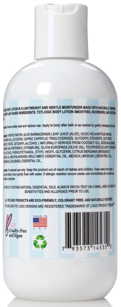 TotLogic Body Lotion- 8 fl oz,Naturally Scented & Phthalate Free