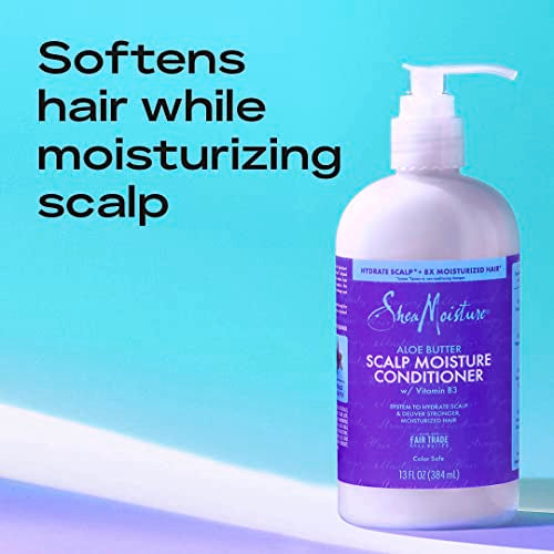 SheaMoisture Scalp Moisture Conditioner Aloe Butter & Vitamin B3 for Moisturized Hair Fair Trade, Sulfate-Free 13oz