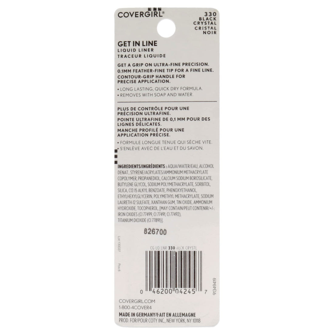 COVERGIRL Get In Line Liquid Eyeliner, Black Crystal, 0.04 Pound (packaging may vary)