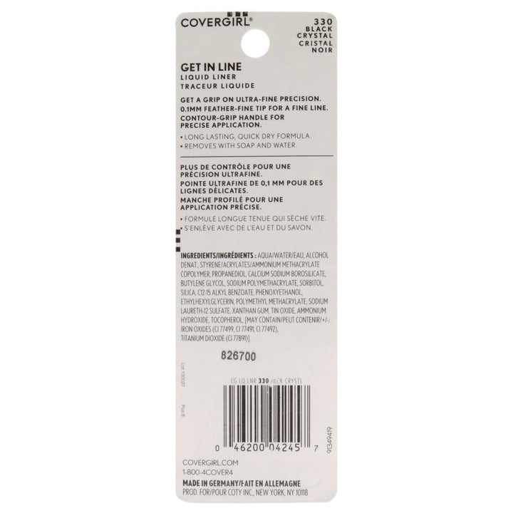 COVERGIRL Get In Line Liquid Eyeliner, Black Crystal, 0.04 Pound (packaging may vary)