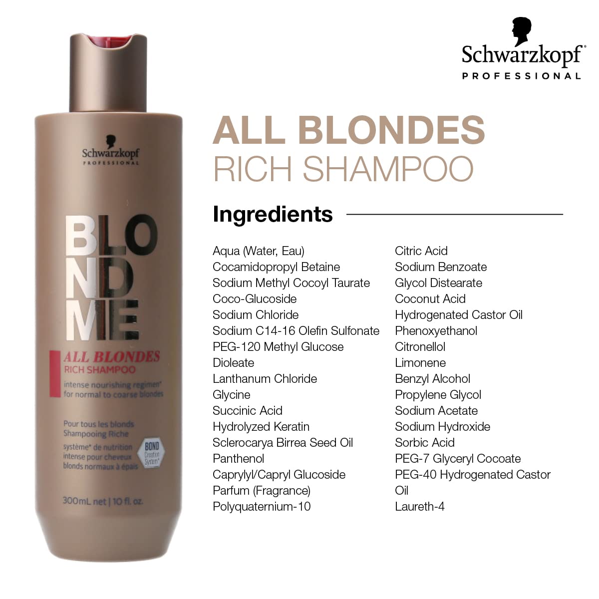 BlondMe All Blondes Rich Shampoo – Nourishing and Hydrating Rich Regimen – Moisturizing Shampoo for Normal to Coarse Color Treated and Natural Blonde Hair