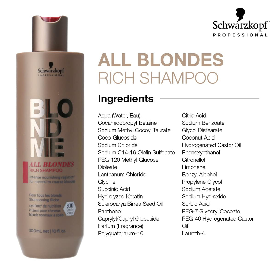 BlondMe All Blondes Rich Shampoo – Nourishing and Hydrating Rich Regimen – Moisturizing Shampoo for Normal to Coarse Color Treated and Natural Blonde Hair