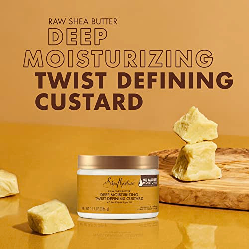 SheaMoisture Raw Shea Butter Deep Moisturizing Twist Defining Custard To Moisturize and Define Your Curls 11.5 oz
