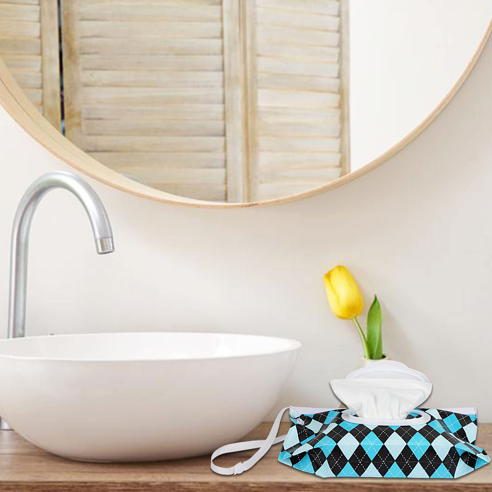 FEBSNOW 4 Pack Baby Wipe Dispenser, Portable Refillable Wipe Holder, Baby Wipes Container, Reusable Travel Wet Wipe Pouch