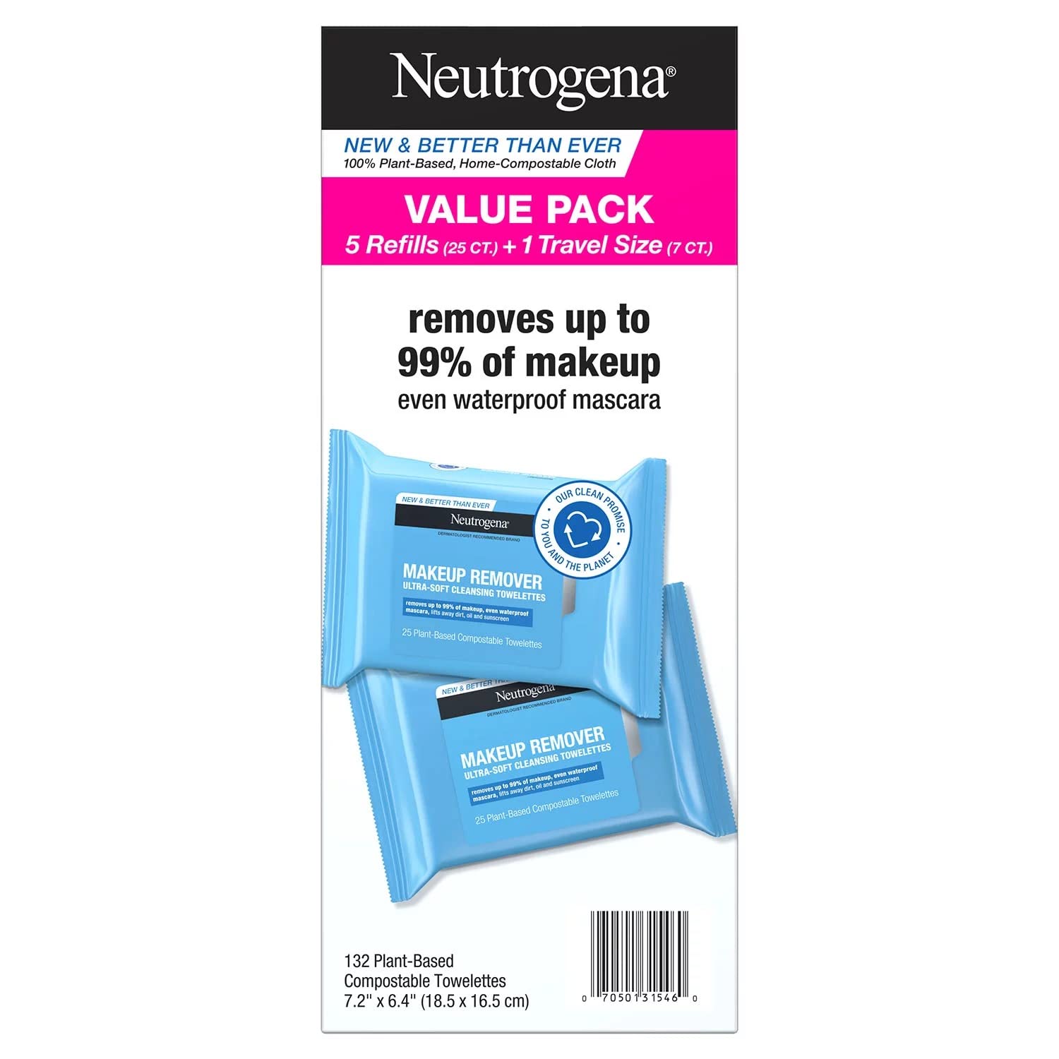 Neutrogena Makeup Remover Cleansing Towelettes and Face Wipes (132 Count)