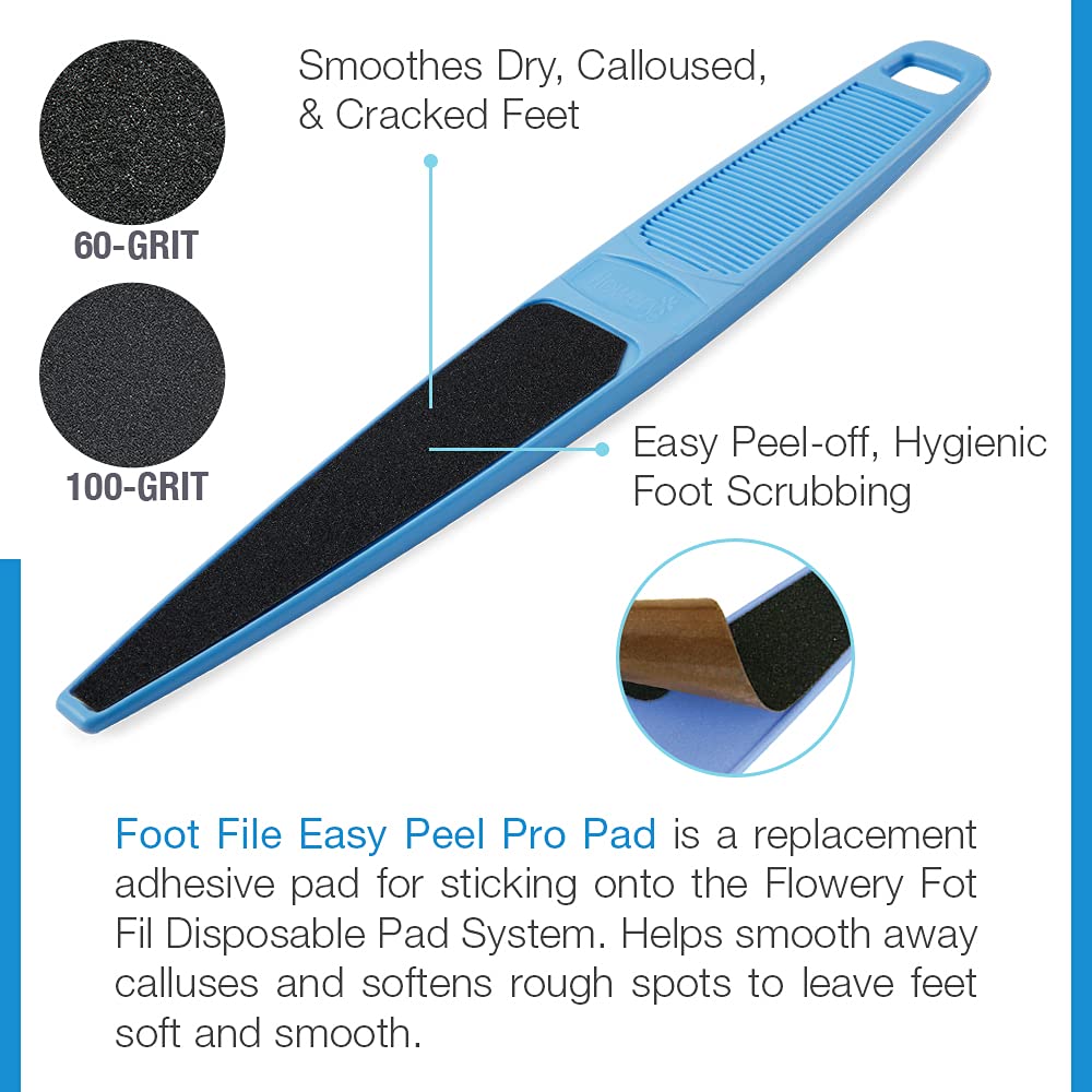 Flowery Foot File Easy Peel Pro Pad Combo Pack, 24 Count