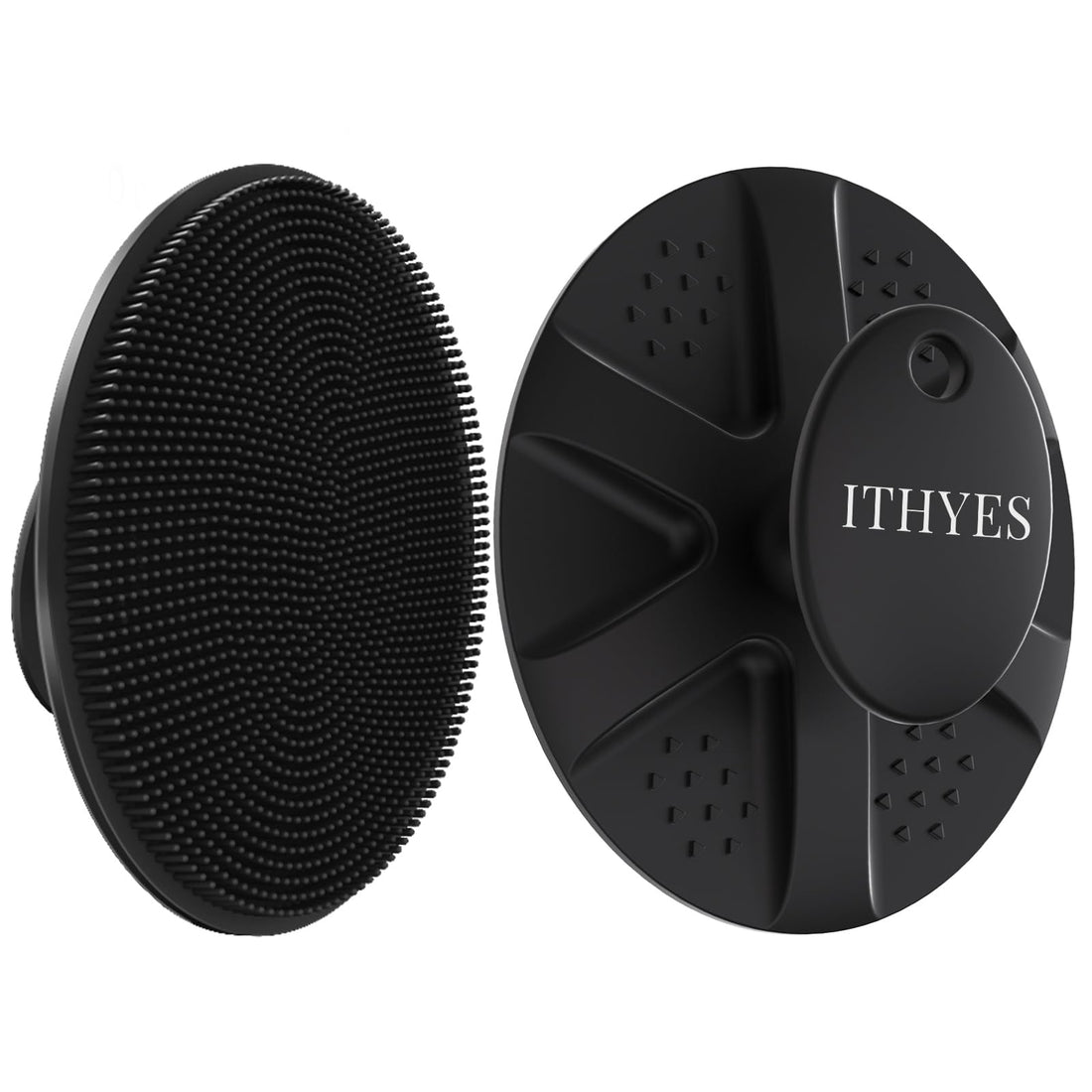 Ithyes Silicone Body Scrubber Exfoliating Body Brush for Men Women Lathers Well Easy to Clean More Hygienic Than Loofah Shower Scrubber Face Scrubber for Sensitive Skin 1 Pack (Black)