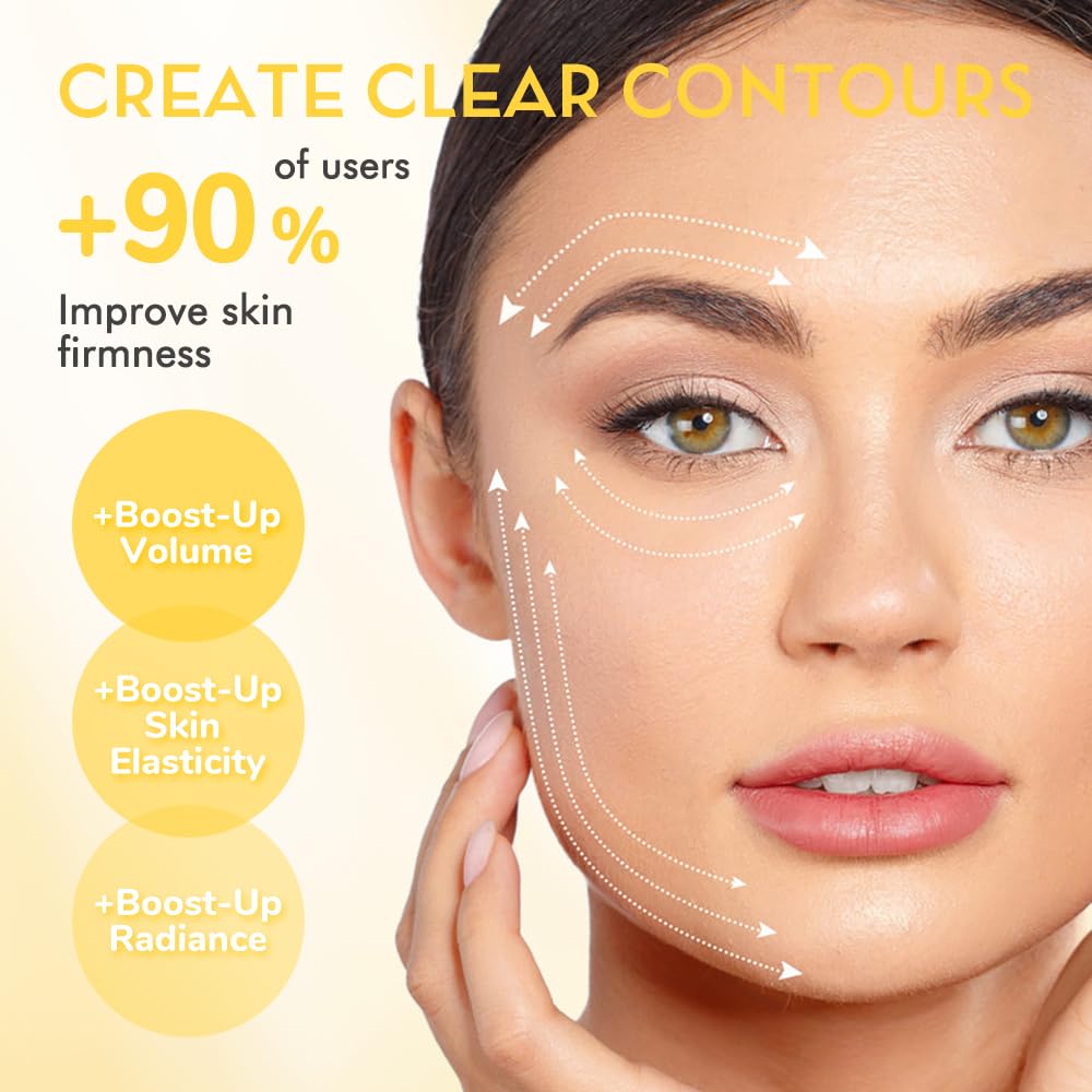 Deep Collagen Retinol Face Mask 4pcs - Instant V-Line Lifting & Tightening Mask for Wrinkles | Anti-Aging Sheet Mask with Collagen + Retinol | Korean Skincare for Smile Lines & Forehead