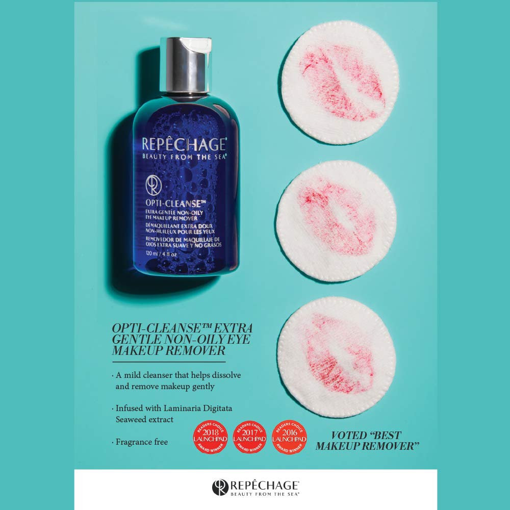 Repechage Oil Free Eye Makeup Remover Extra Gentle Non Oily Opti Cleanse 120ml.