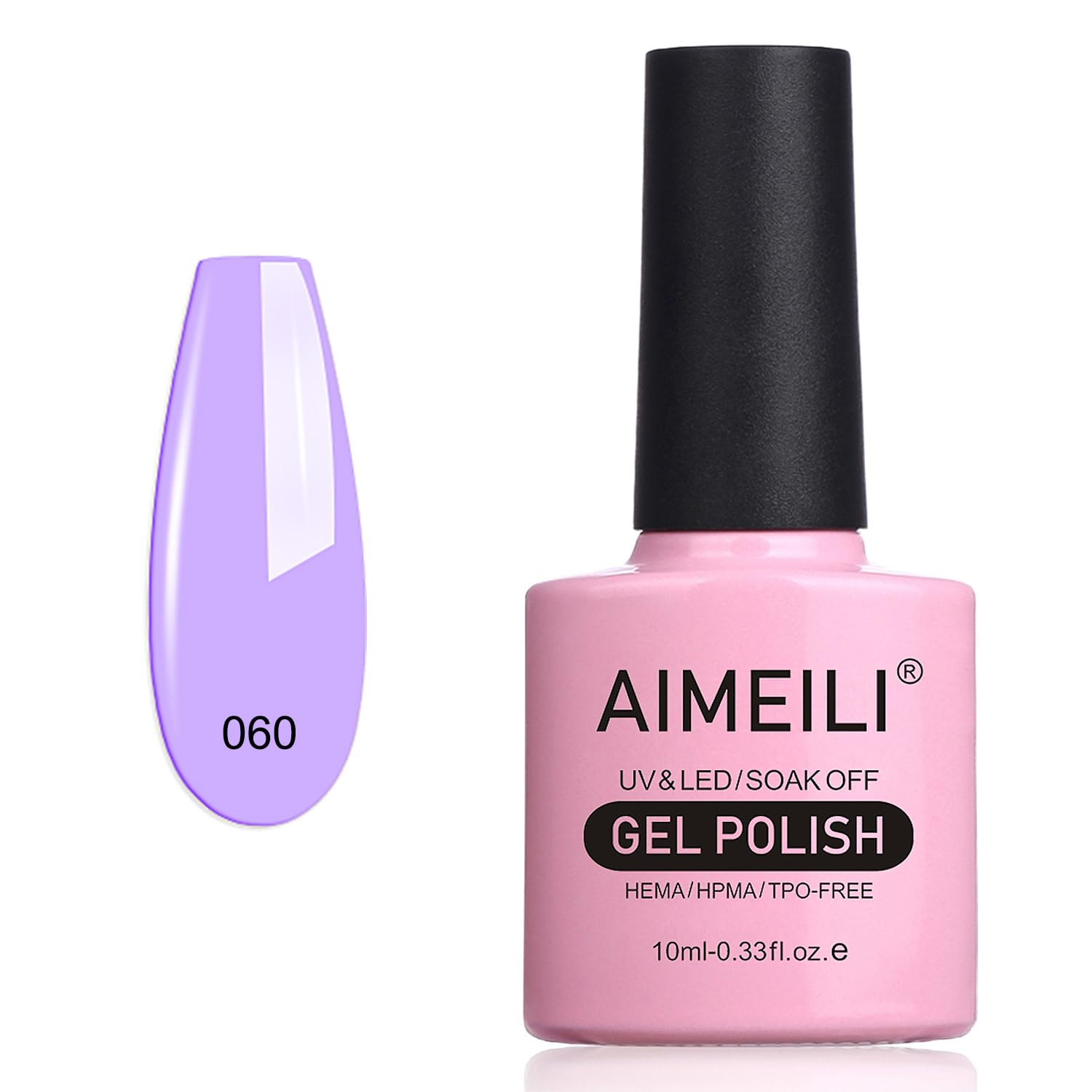 AIMEILI Shellac Soak Off UV LED Gel Nail Polish - Neon Lavender (060) 10ml