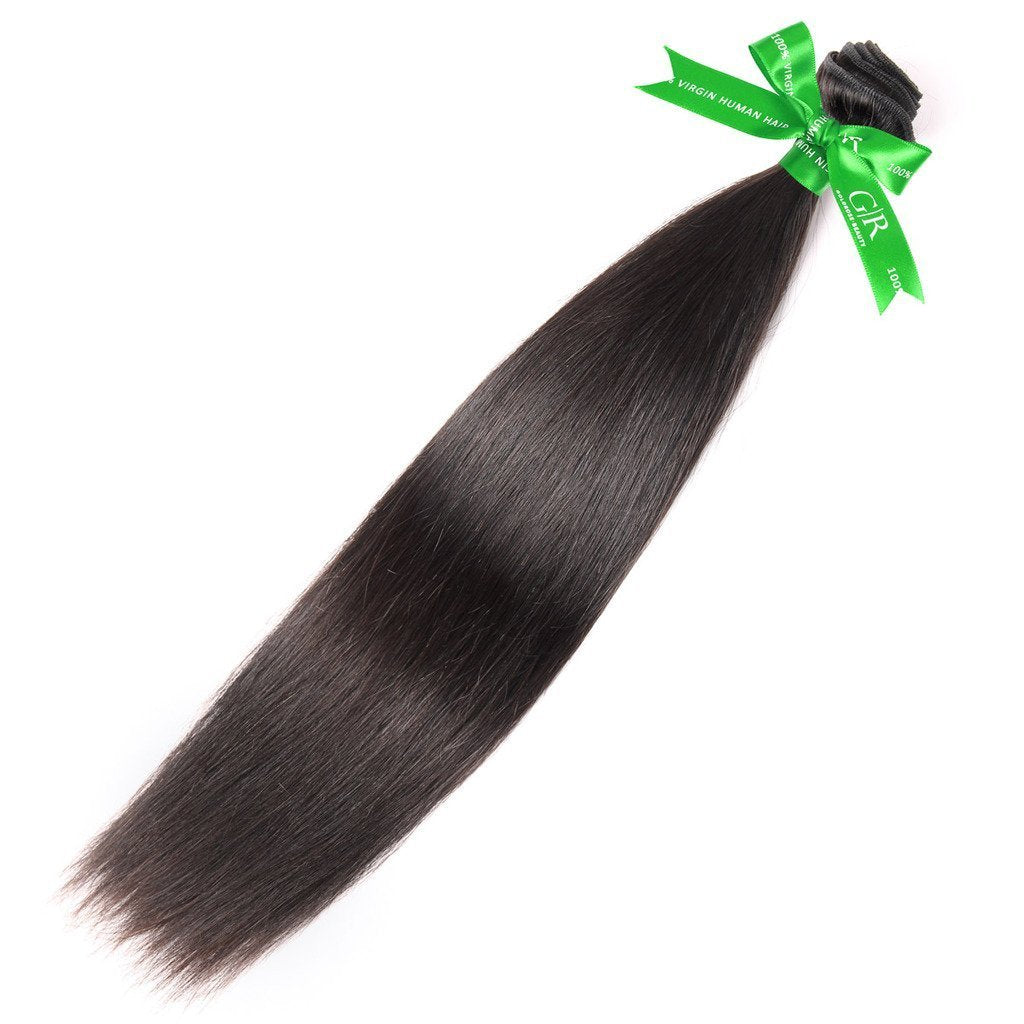 GoldRose Beauty Grade 5A Brazilian Virgin Human Hair Silky Straight Hair Weaving 1 Bundle 14 Inch Natural Black Color