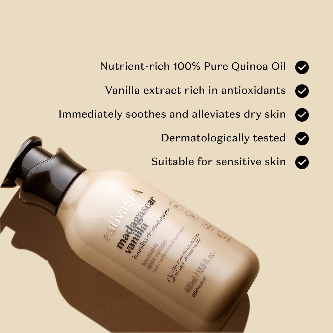 Linha Nativa Spa (Baunilha de Madasgacar) Boticario - Locao Hidratante Corporal 400 Ml - (Boticario Nativa Spa (Madagascar Vanilla) Collection - Body Moisturizing Lotion 13.52 Fl Oz)