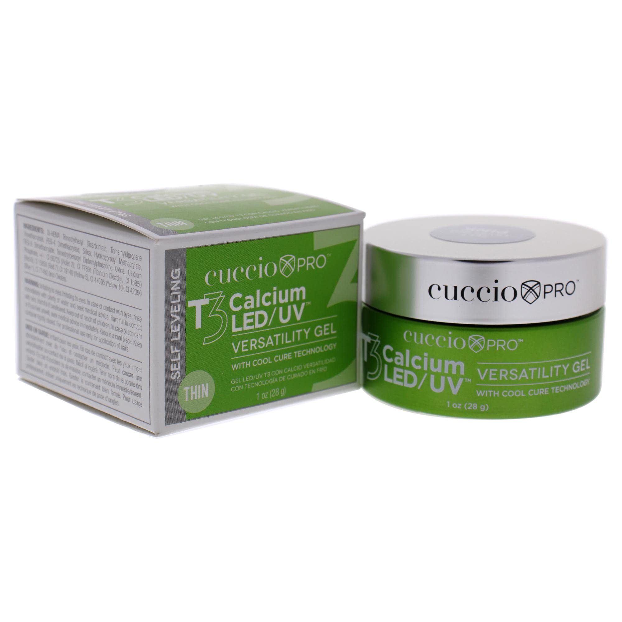 Cuccio Pro - T3 Calcium Versatility Gel - Self Leveling Pink - for Women - Nail Gel - 1 oz