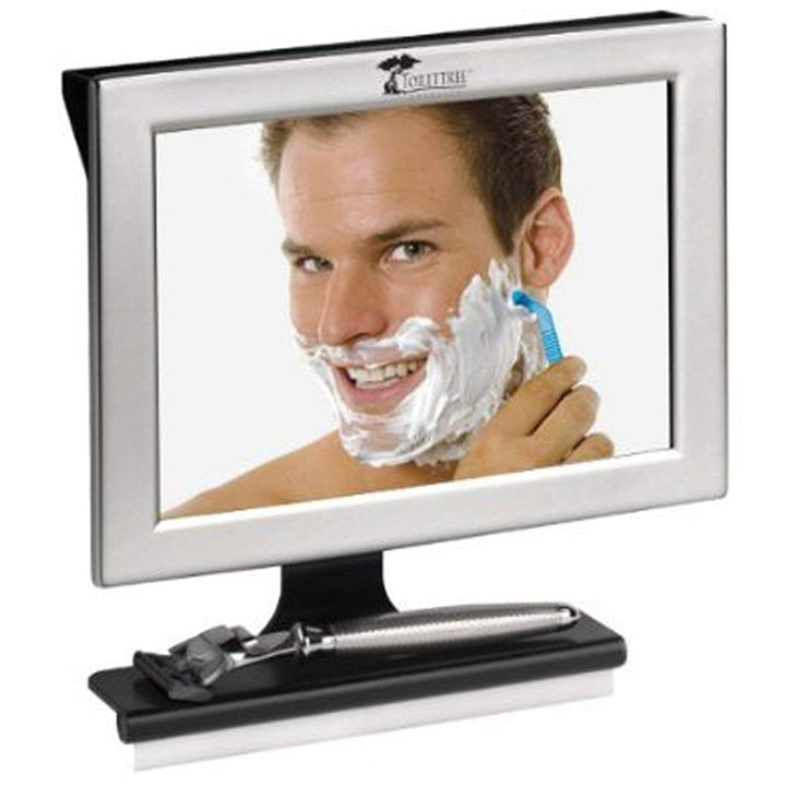 ToiletTree Products Fogless Shower Mirror with Squeegee - Anti-Fog Mirror - Adjustable Shaving Mirror with a Squeegee - Rust-Proof, Impact-Resistance Bathroom Shower Mirror
