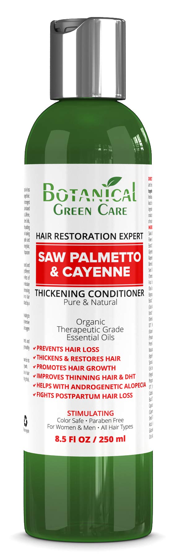 Saw Palmetto & Cayenne Hair Growth Anti-Hair Loss CONDITIONER. Alopecia Prevention and DHT Blocker. Doctor Developed. NEW 2019 FORMULA!
