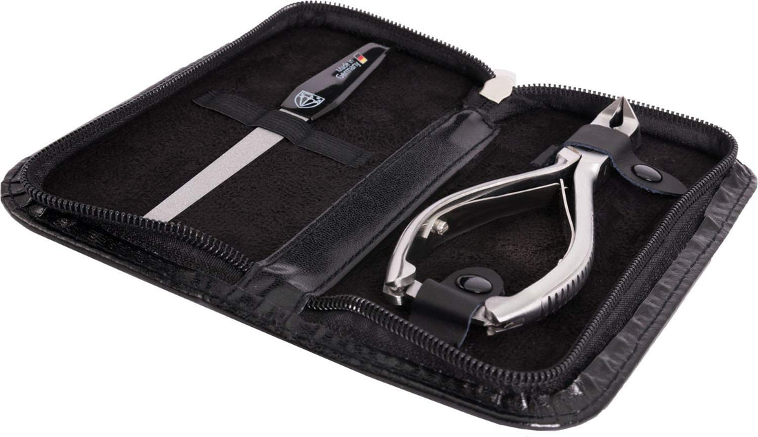 3 Swords Germany - brand quality professional TOE NAIL NIPPER CLIPPER set STAINLESS STEEL wave nipper, head cutter, nail file with case for ingrown toe nails, manicure pedicure by 3 Swords (196)