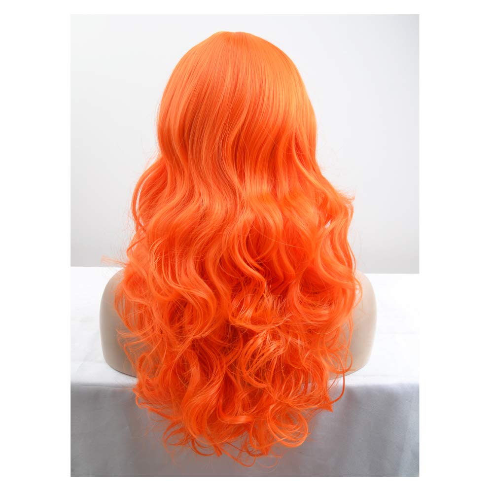 BERON 24 Stylish Long Curly Orange Hair Wig Party Perruque (Orange)