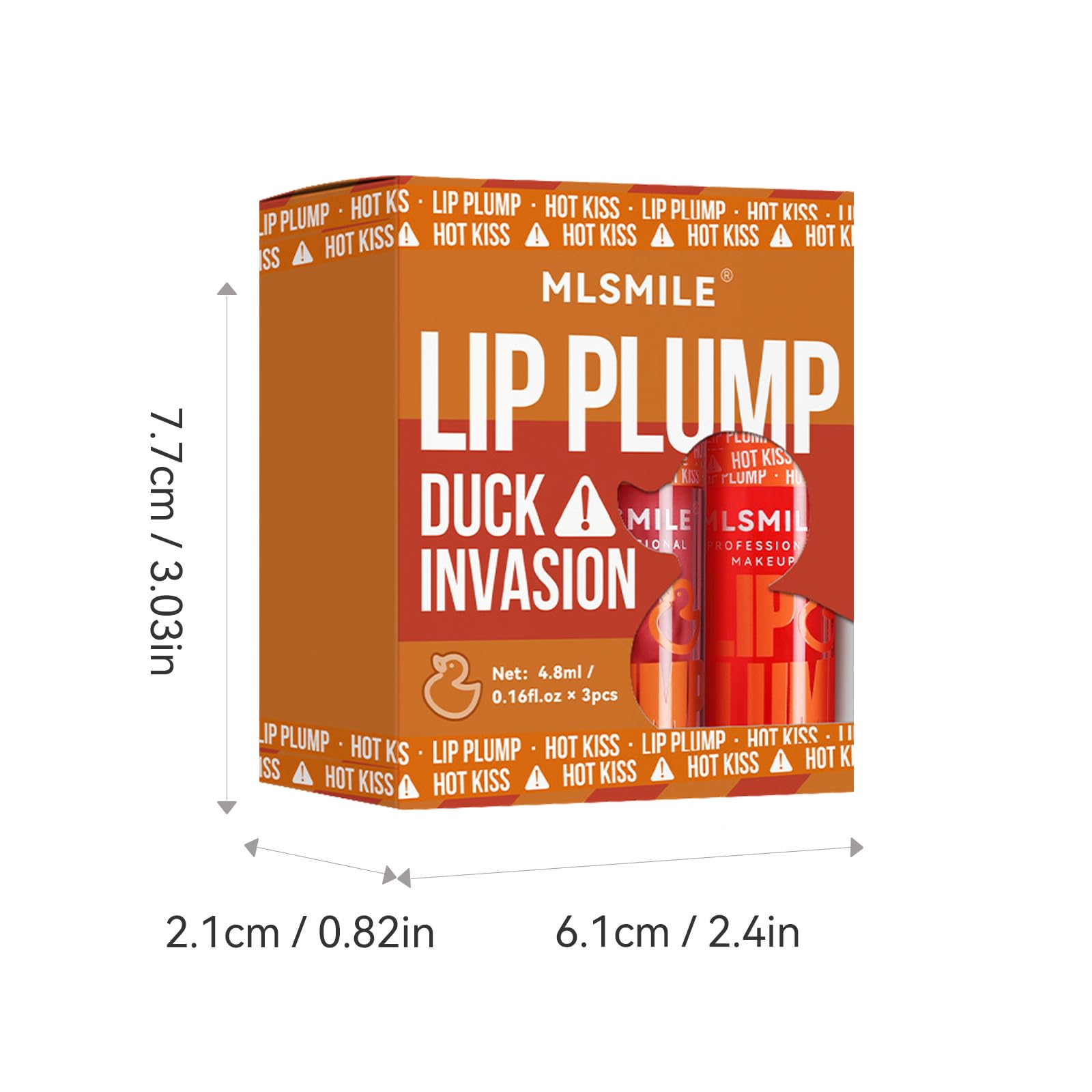 JIMYAUQIN Lip Plump Duck Invasion Lip Gloss Set, 3 Pieces, 0.16 fl oz Each (Set A, 3pcs/Set)