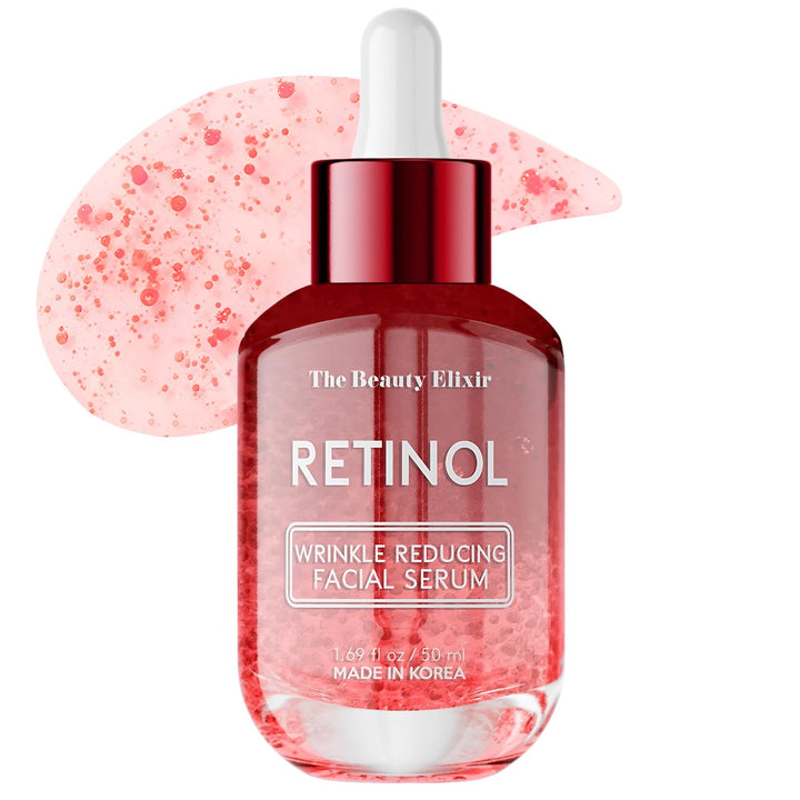 Beauty Elixir Retinol Serum For Face - Anti-Aging, & Resurfacing Treatment for Wrinkles & Post-Acne Marks - Clean, Cruelty-Free Korean Skin Care - Dermatologist Tested - 1.69 oz