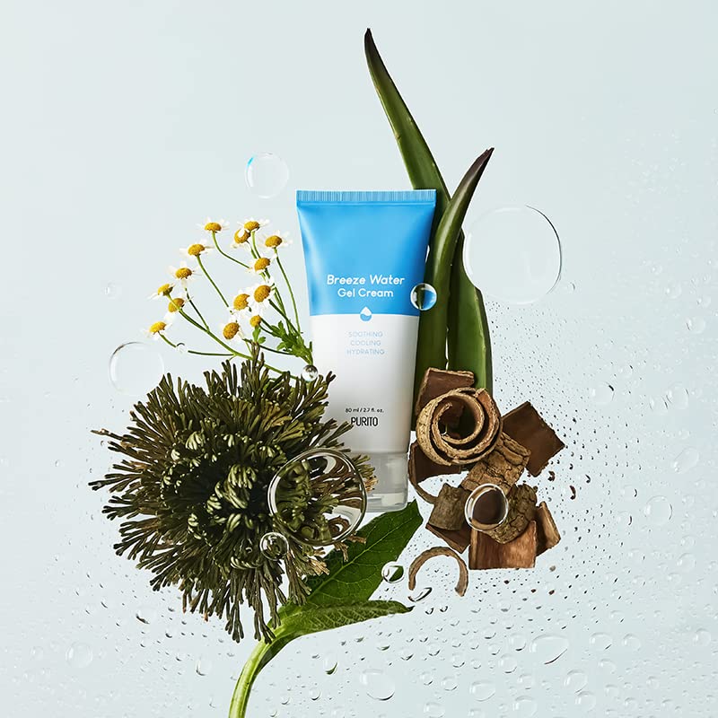 PURITO Breeze Water Gel Cream 80ml / 2.7 fl. oz. vegan, cruelty-free, relieving moisturizer, soothing, calming, safe ingredients, sensitive skin