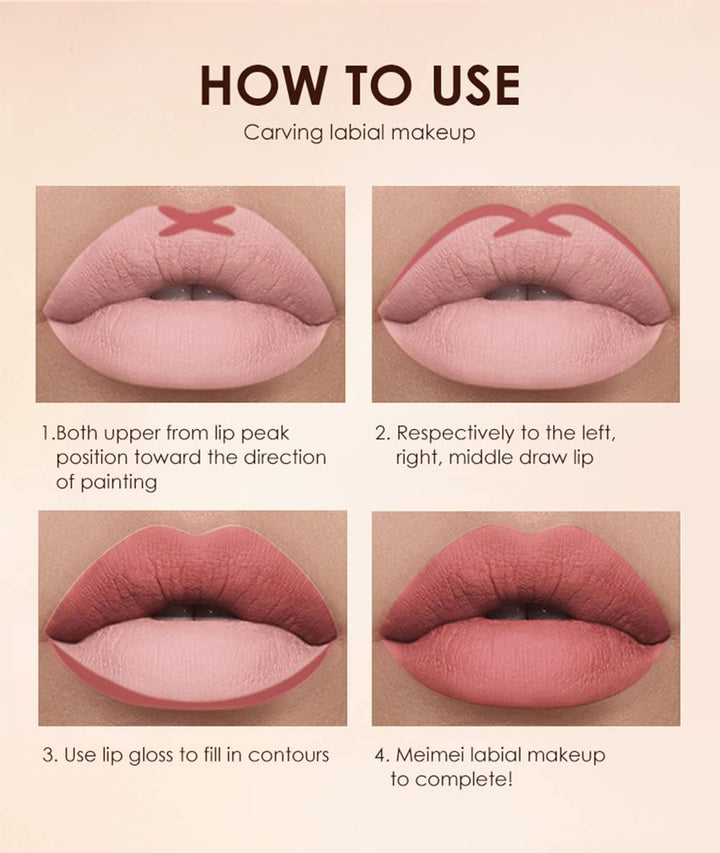 URQT 12pcs Lip Liner and Lipstick Set, 6 Velvety Matte Liquid Lipsticks + 6 Matching Smooth Lip Liner One Step Lips Long Lasting Waterproof Makeup Kits Gift Set