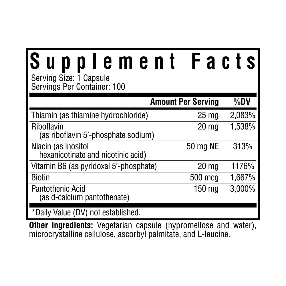 Seeking Health B-Minus, Vitamin B Complex to Support Methylation, MTHFR Support, Methyl-Free, Niacin, Biotin Supplement for Women, Vegetarian Capsules (100 Capsules)*