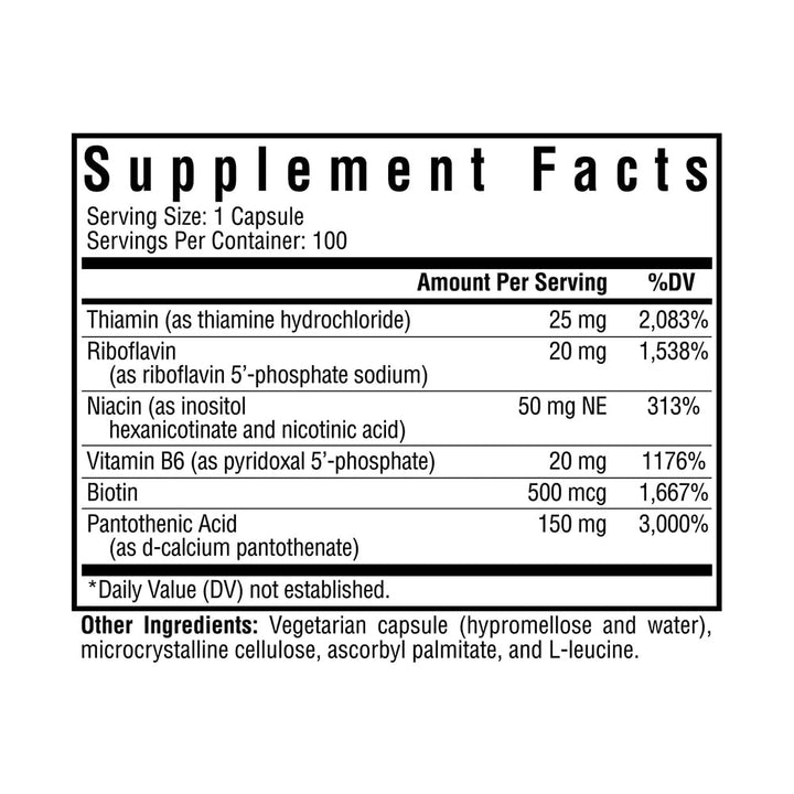 Seeking Health B-Minus, Vitamin B Complex to Support Methylation, MTHFR Support, Methyl-Free, Niacin, Biotin Supplement for Women, Vegetarian Capsules (100 Capsules)*
