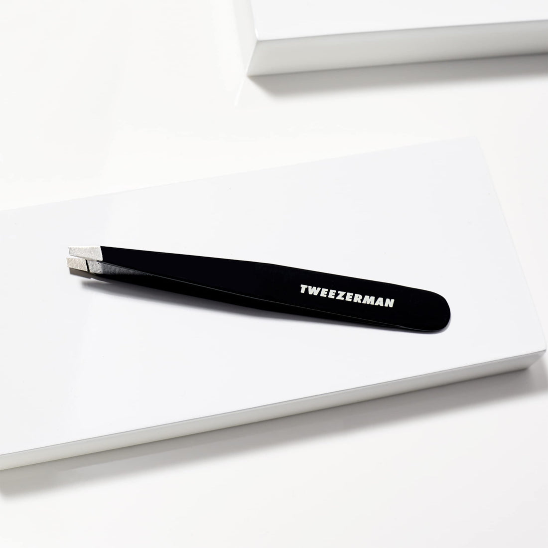 Tweezerman Stainless Steel Slant Tweezer, Black