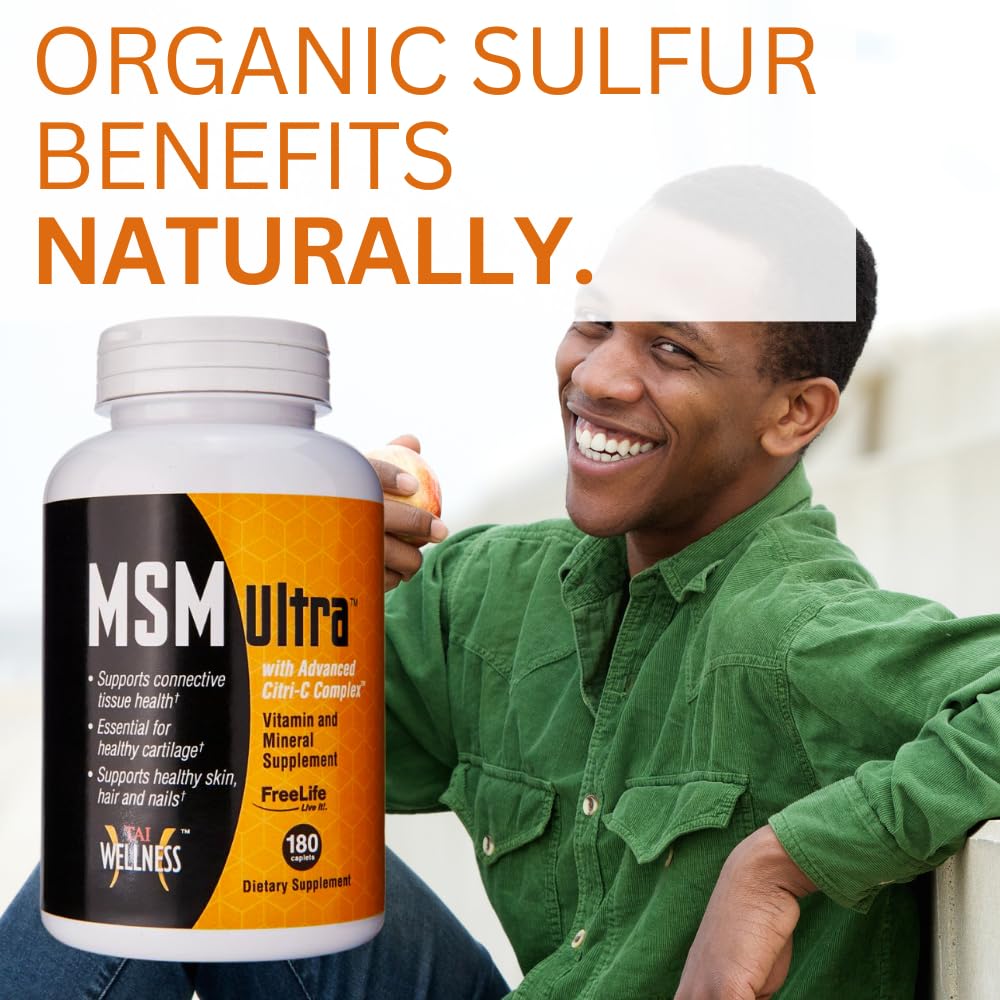 Youngevity Freelife MSM Ultra | 3,000 mg MSM + Proprietary Citri-C Complex Blend + Vitamin C | Ultimate Methylsulfonylmethane Supplement | Bone & Joint Support | 180 Count