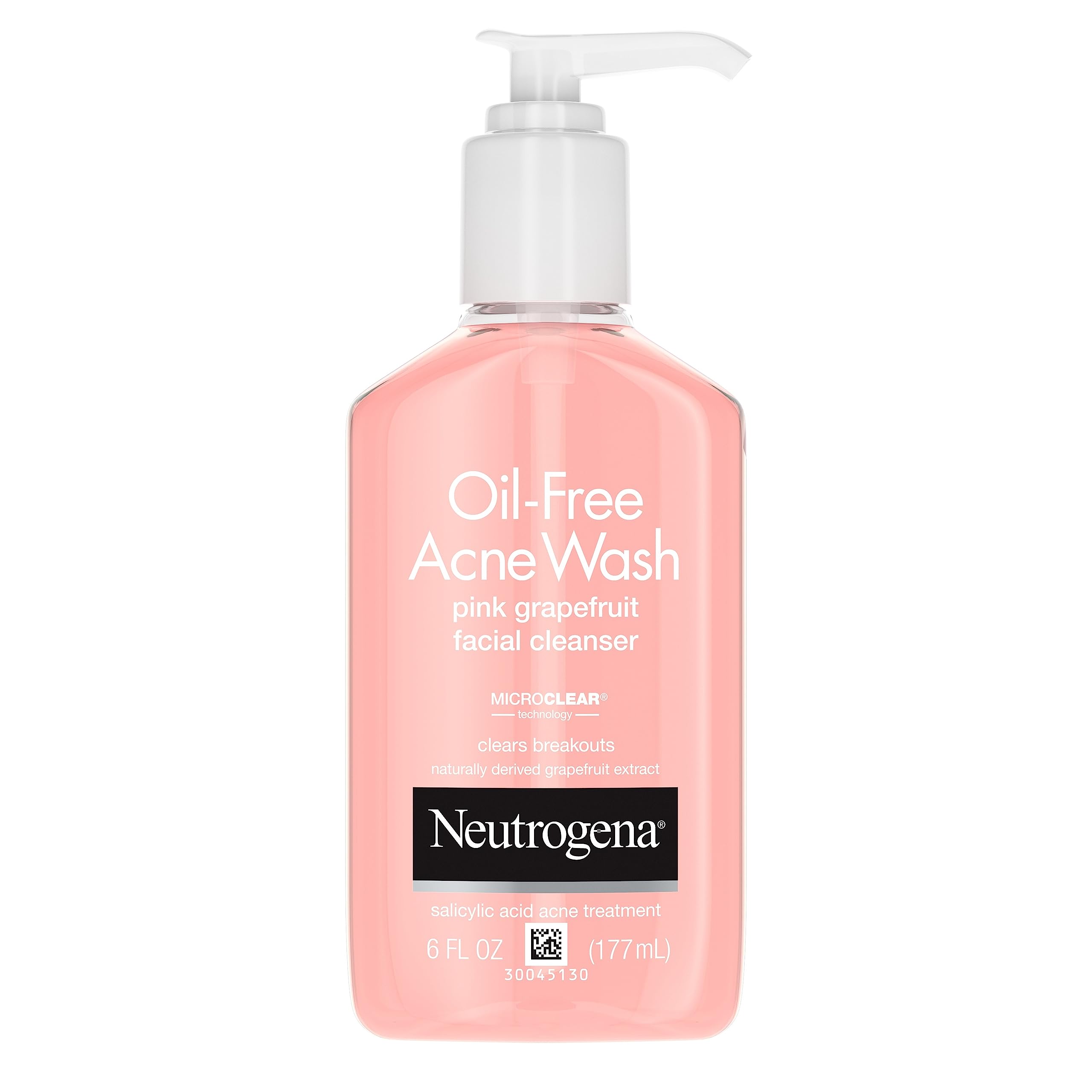 Neutrogena Oil-Free Acne Face Wash With Salicylic Acid, Pink Grapefruit, 6 Fl. Oz. (Pack of 3)