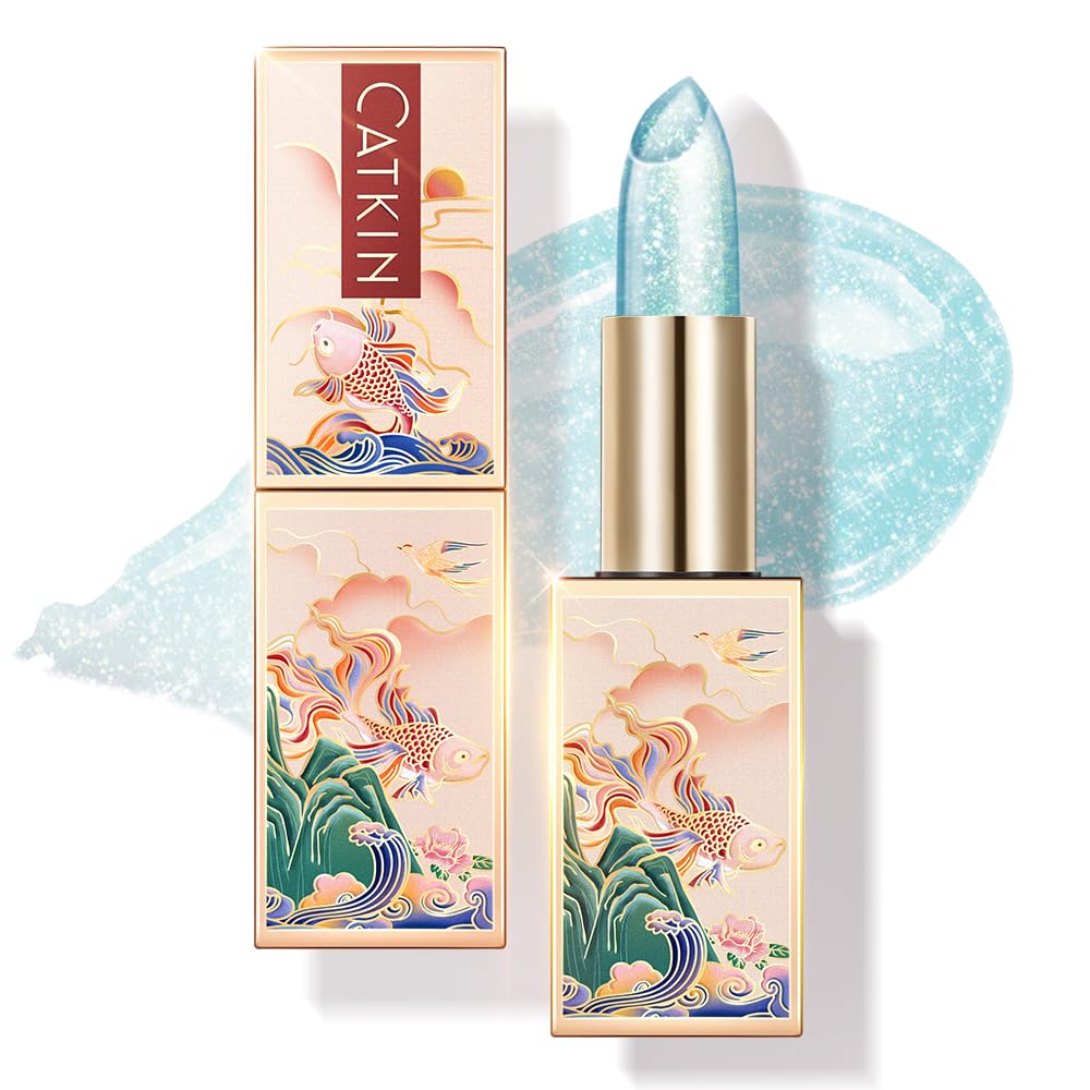 CATKIN Lip Balm Tinted Color Changing Lipstick Ultra Hydrating Lip Moistrurizer Chapstick with Vitamin E Nourishing For Cracked & Dry Lips 0.12 oz C08 Mermaid