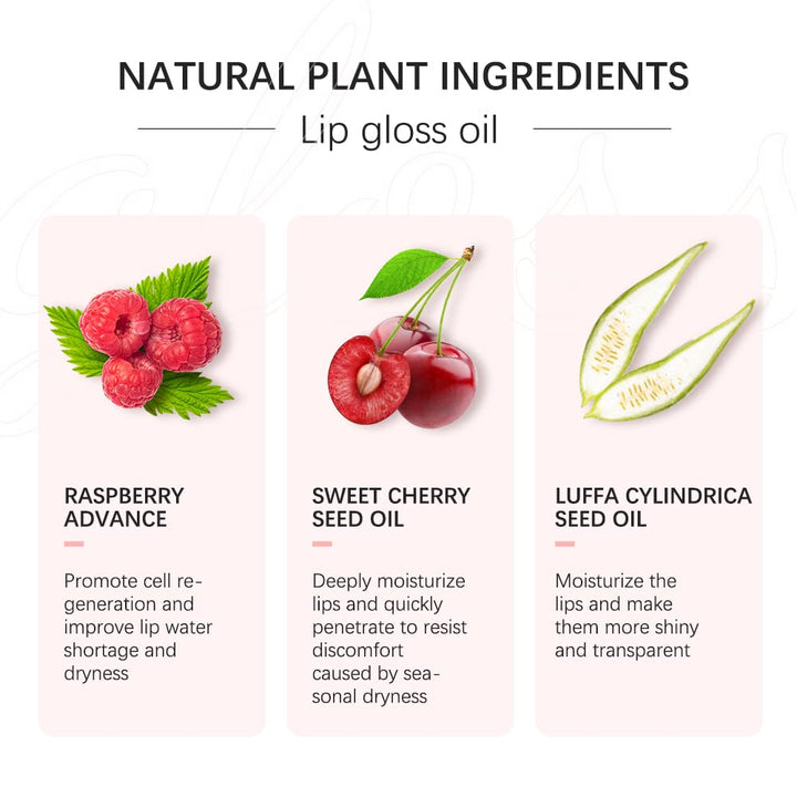 Hydrating Lip Oil Plumper Gloss - Moisturizing, No-Sticky Lip Balm for Soft, Smooth Lips (Pink)